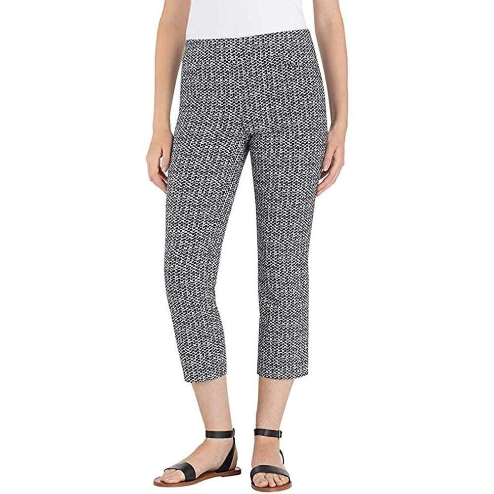 Hilary Radley Black and White Pull On Cropped Capri Pants Size XXL